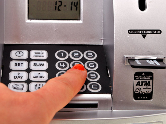 ATM silver piggy bank to save ZA0824