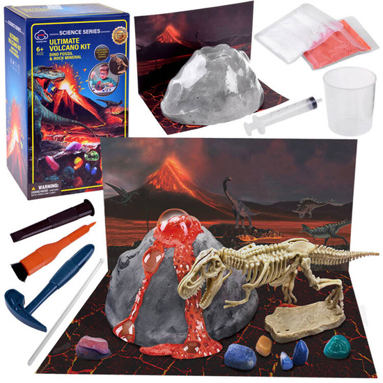 Educational set volcano + dinosaur excavations small archaeologist