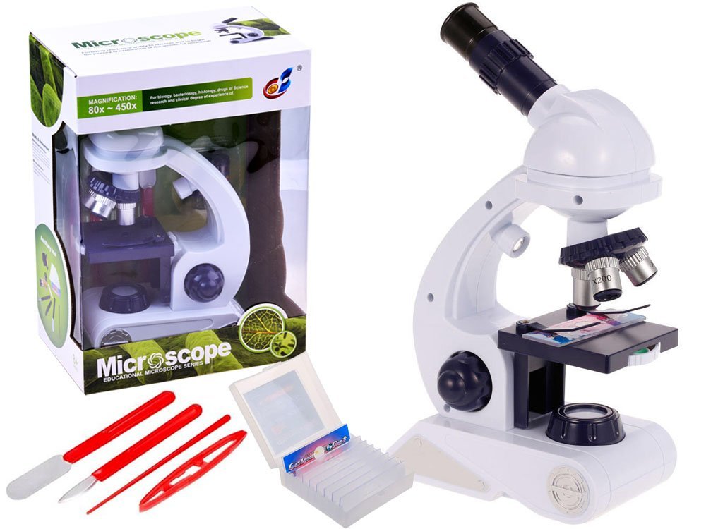 zabawki edukacyjne dla chłopców - Zestaw dla naukowca Mikroskop + akcesoria