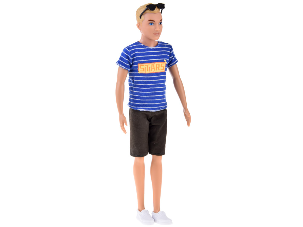 Anlily Boy Doll, striped T-shirt, shorts, glasses ZA4304 | toys 