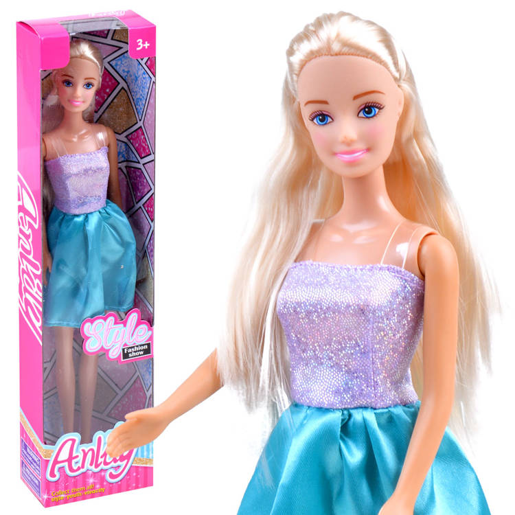 Anlily Doll with long hair in a dress ZA3485 turkusowy | toys \ dolls,  dollhouses, strollers SPECIAL \ Last delivery News 3-4 years toys for girls  5-7 years |