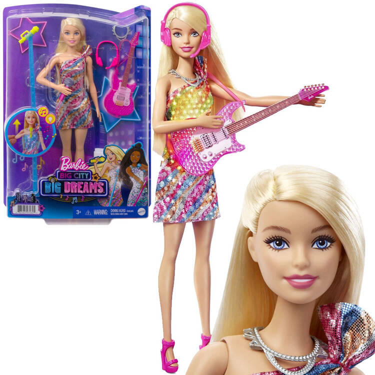 Barbie Big City Big Dreams Doll with a guitar sings, lights up GYJ23 ...