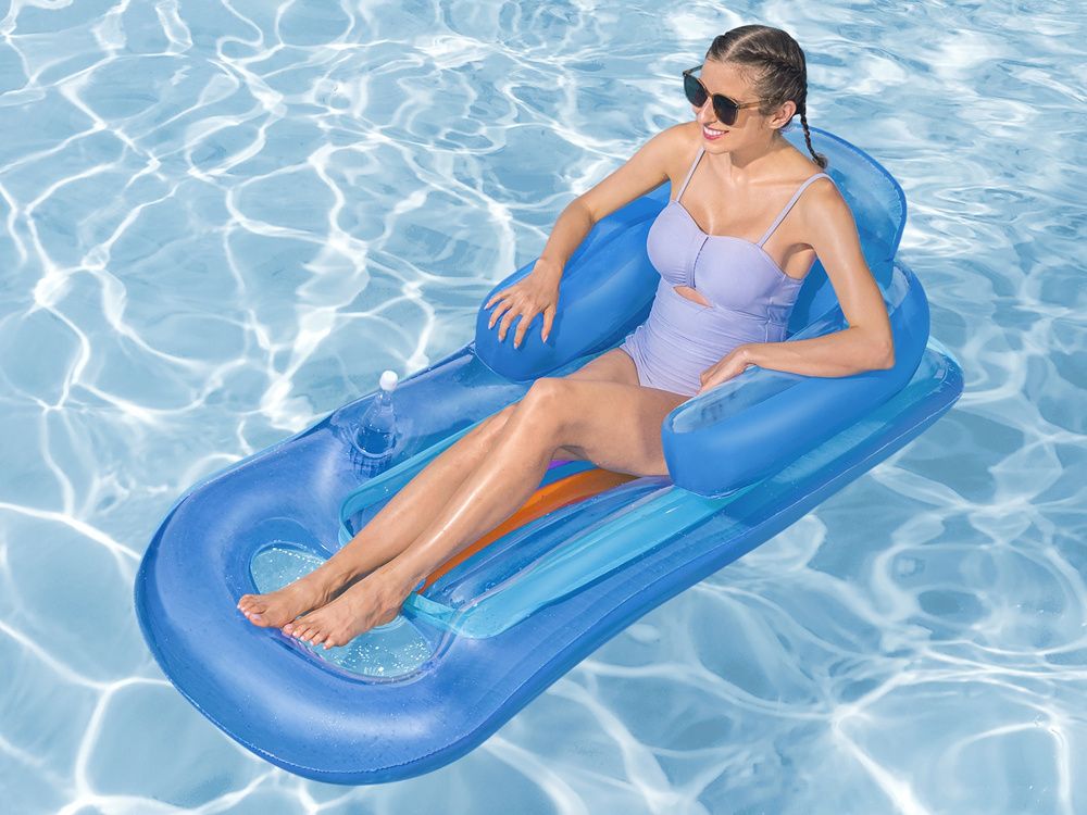 Bestway Mattress with inflatable backrest 1.61m 43028 blue swimming