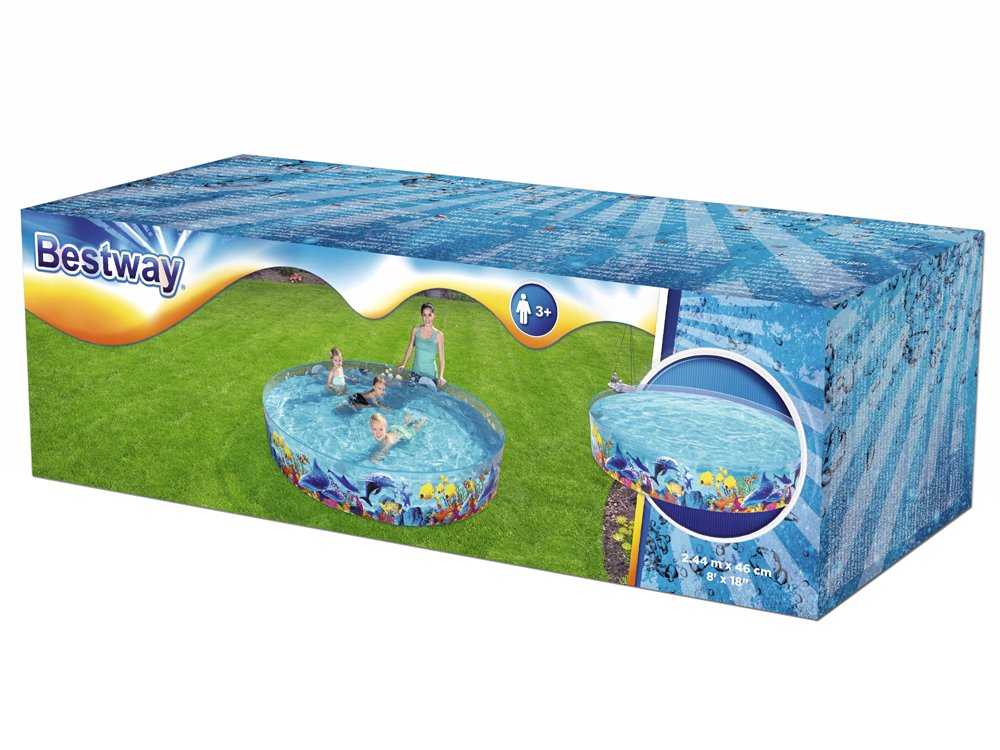 Bestway pool paddling pool for children 244x46cm 55031 | swimming pools \ first pools & playgrounds swimming pools \ fast set pools SPECIAL \ Last delivery 3-4 years toys for girls toys for boys 5-7 years |