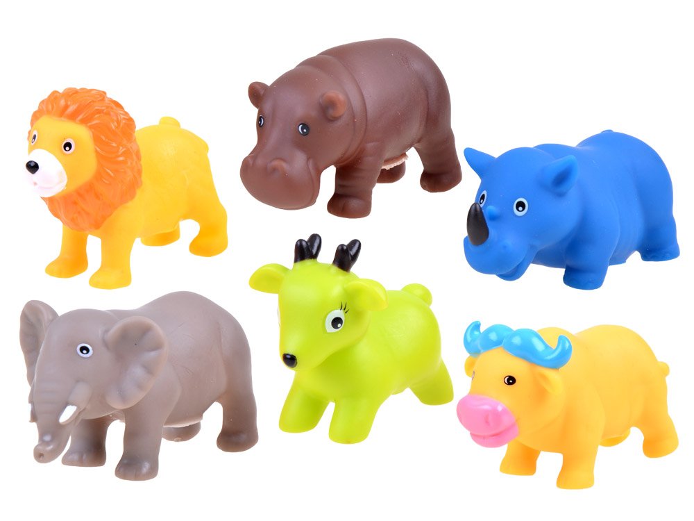 Rubber safari animals to play with 6 pcs ZA3513 | toys \ figures toys \  bath toys News 3-4 years 12-36 months toys for girls toys for boys |