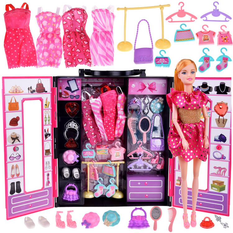 Wardrobe wardrobe doll clothes dresses shoes accessories large set