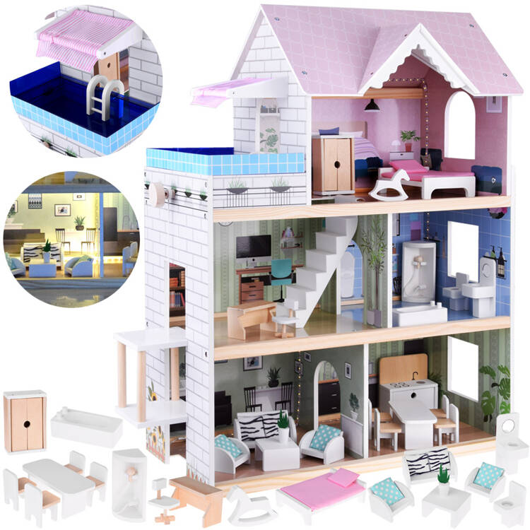 Dollhouse with sale elevator and pool