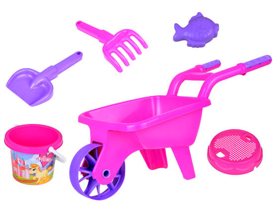  Children's wheelbarrows, sandbox accessories, bucket, shovel, rake ZA5469