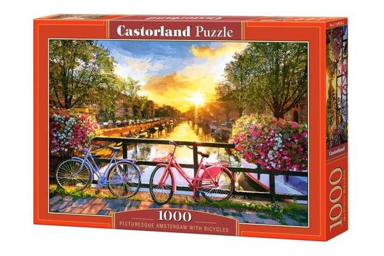1000 - piece puzzle Picturesque Amsterdam with Bicycles