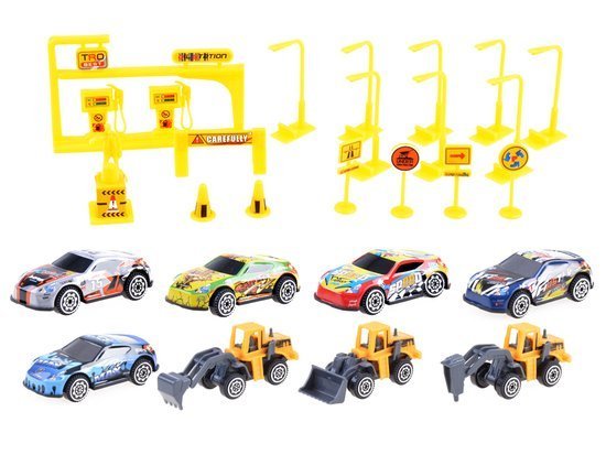 2-in-1 set Parking, construction site of the excavator car ZA3206