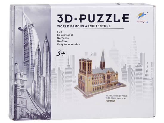 3D Puzzle Notre-Dame Cathedral 77-pieces Spatial puzzle Paris ZA5402