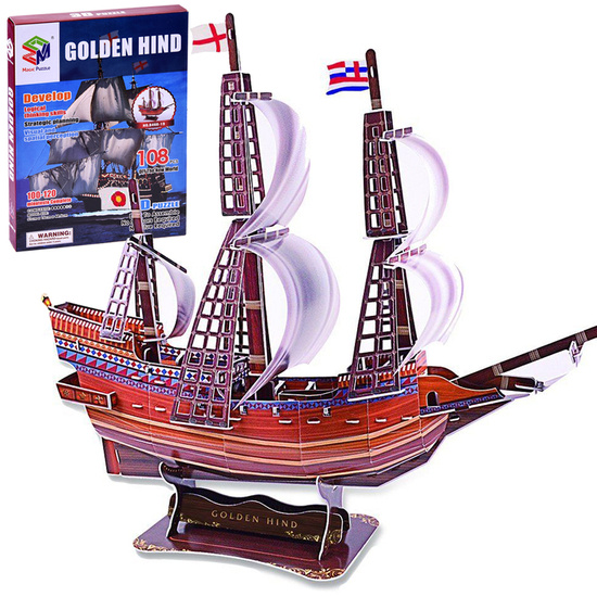 3D puzzle ship Golden Hind ship 108 pieces spatial puzzle ZA2600