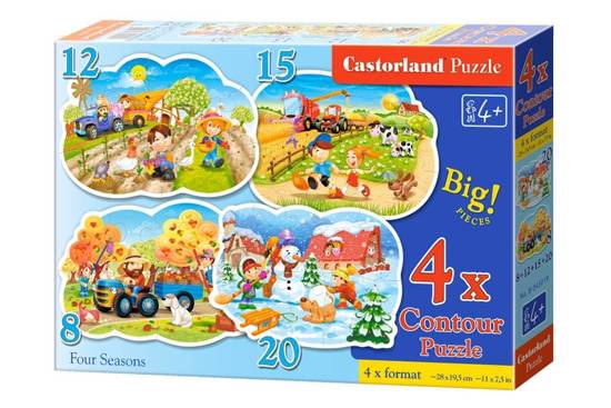 4-in-1 puzzle 8,12,15,20-piece Four Seasons