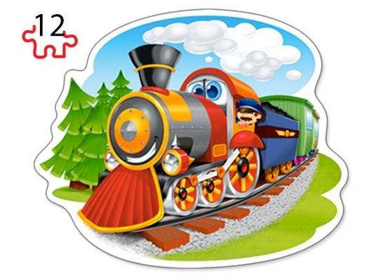 4-in-1 puzzle 8,12,15,20-piece Funny Trains