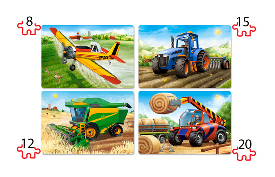 4in1 puzzle 8,12,15,20 pieces Agricultural Machines