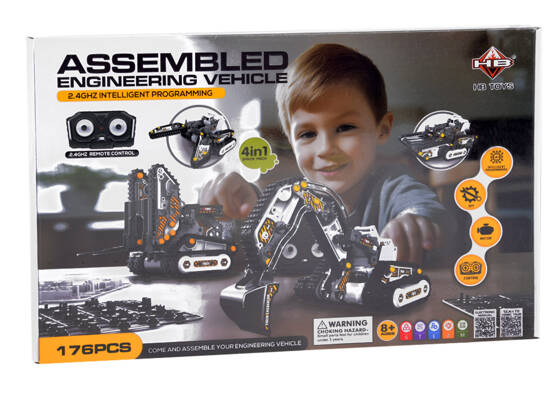 4in1 set for construction machinery. Remotely controlled, 176 pieces RC0694