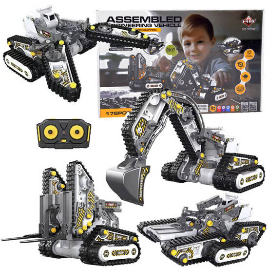 4in1 set for construction machinery. Remotely controlled, 176 pieces RC0694