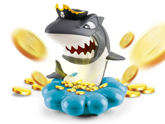 A fun arcade game with a dangerous captain shark - pirate guarding the coins GR0603