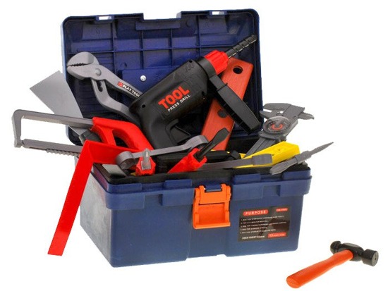 A large box + tools Screwdriver Hammer ZA0913