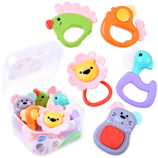 A set of 5 teethers for a baby, animals ZA3678
