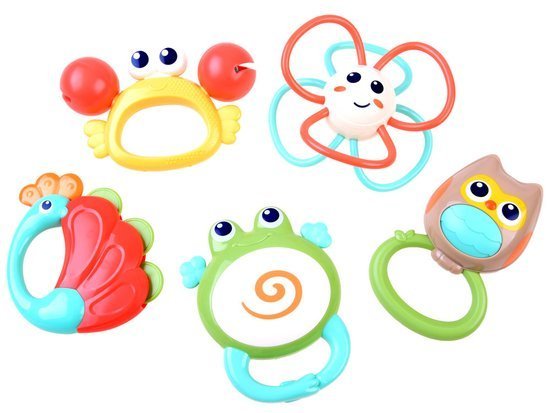 A set of rattles teether 5 animals ZA3679