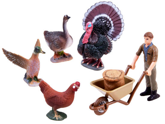 ANIMALS FARM SERIES Set of farmstead turkey goose drake rooster ZA2989