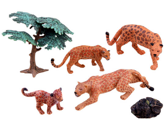 ANIMALS SAFARI SERIES Leopard Family Figurine Set ZA2990 COLLECTION