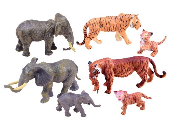 ANIMALS SAFARI SERIES Set of figurines: tiger + elephant COLLECTION ZA2987