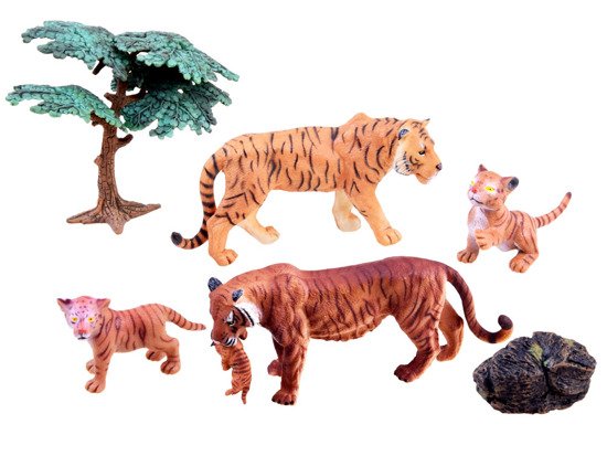 ANIMALS SAFARI SERIES Tiger Family Figurine Set COLLECTION ZA2990