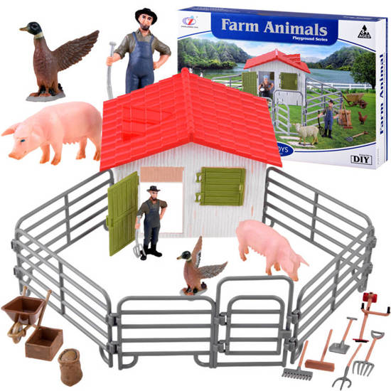 ANIMALS SERIES FARM Set barn duck pig farmer ZA4297