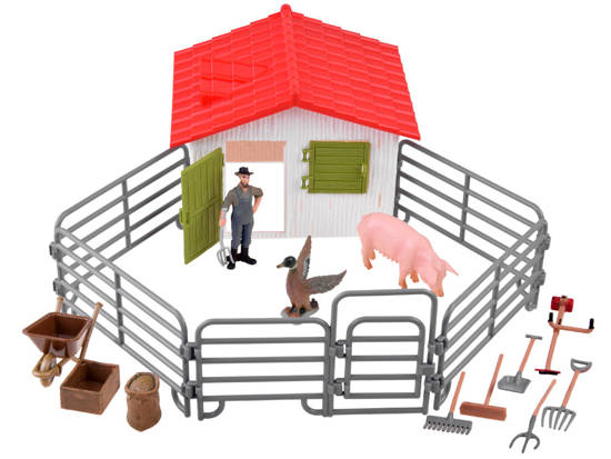 ANIMALS SERIES FARM Set barn duck pig farmer ZA4297