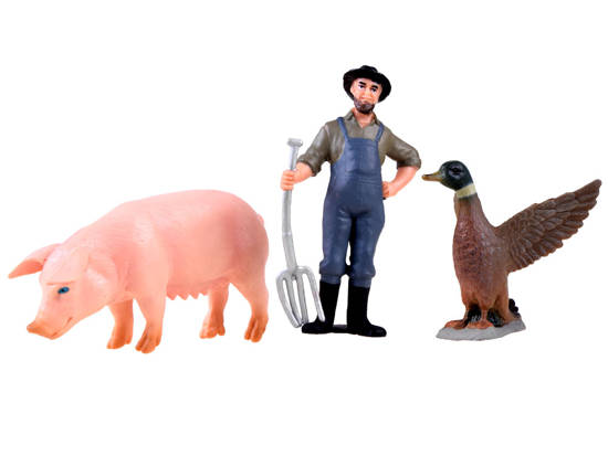 ANIMALS SERIES FARM Set barn duck pig farmer ZA4297