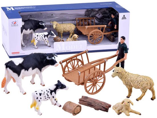 ANIMALS SERIES FARM Set of Figures cow sheep farmer ZAGRODA ZA2606