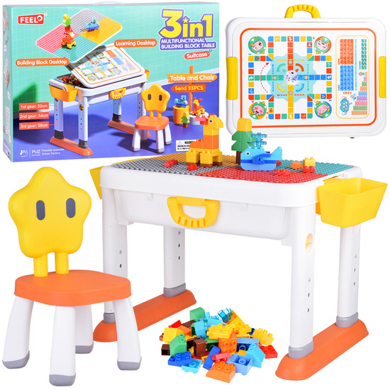 Adjustable table 3in1 Double-sided tabletop Set for building blocks ZA5160