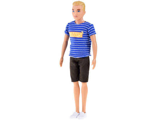 Anlily Boy Doll, striped T-shirt, shorts, glasses ZA4304