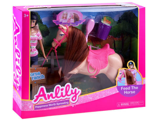 Anlily Doll Jockey with a horse + accessories ZA3919