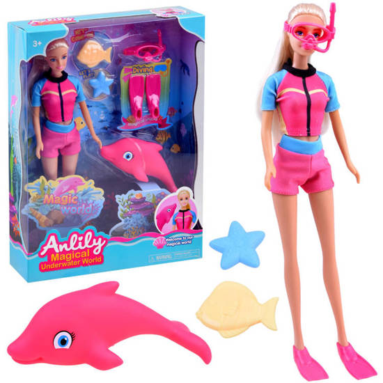 Anlily Doll, a swimmer, a diver with a Dolphin ZA3923