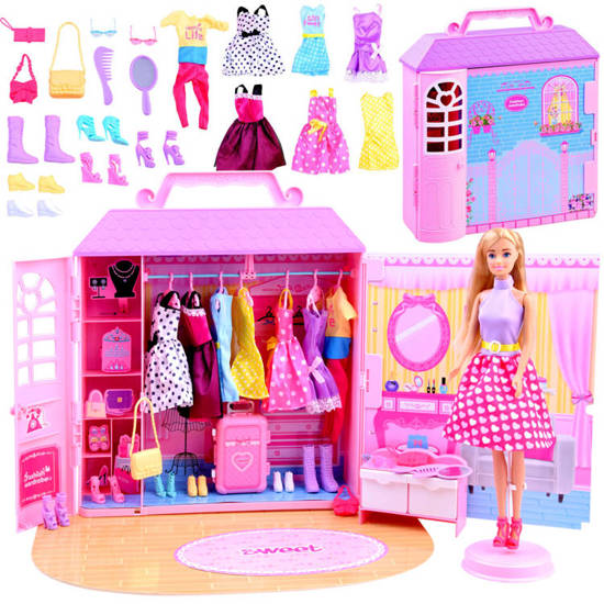 Anlily Doll + cottage with clothes + handbags ZA 2228