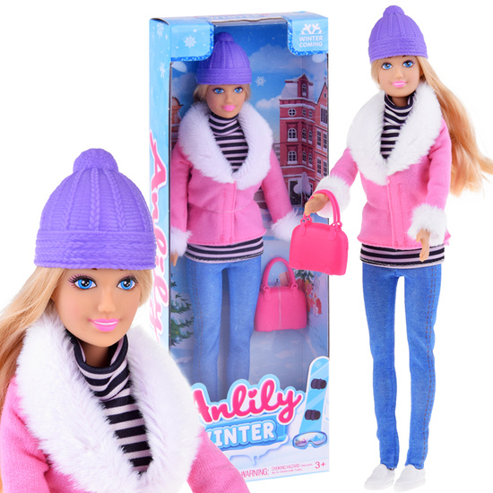 Anlily Fashionable Doll in winter clothes + handbag ZA4302