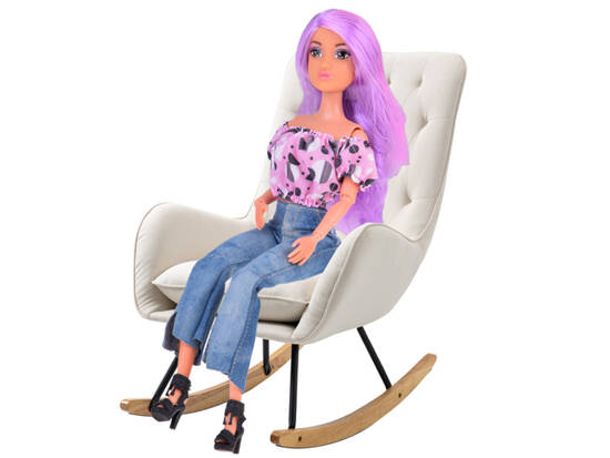 Anlily doll with long pastel hair in jeans ZA5305