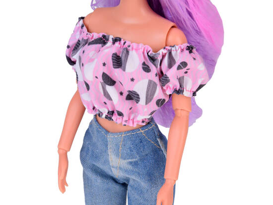 Anlily doll with long pastel hair in jeans ZA5305