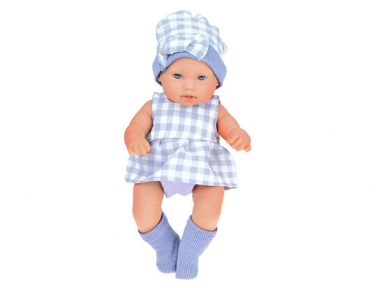 Baby Doll  Newborn Doll in a Gray hat and dress + rabbit ZA5007