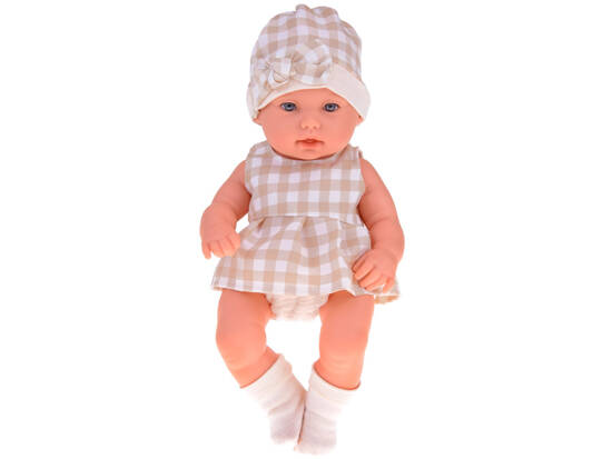 Baby Doll  Newborn Doll in a Gray hat and dress + rabbit ZA5007