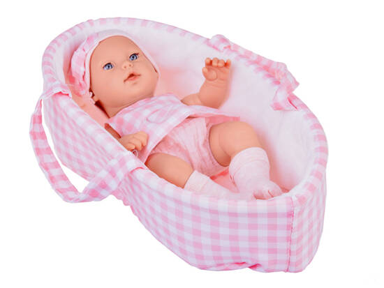 Baby Doll Newborn wearing a pink hat dress + rabbit ZA 5007 RO