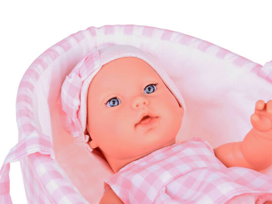 Baby Doll Newborn wearing a pink hat dress + rabbit ZA 5007 RO