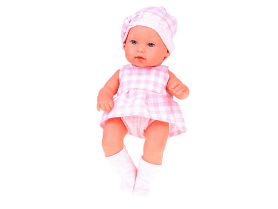 Baby Doll Newborn wearing a pink hat dress + rabbit ZA 5007 RO