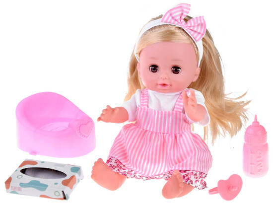 Baby doll long hair potty pacifier talks crying pees ZA4646