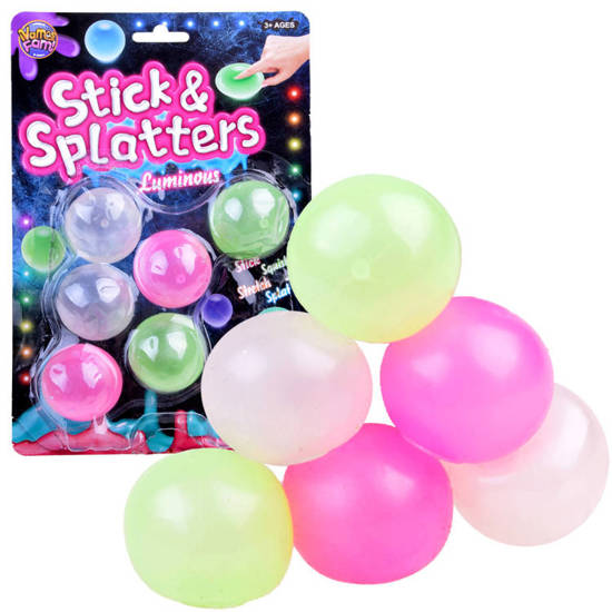 Balls ANTI-STRESS sticky FLUO balls 6 pcs ZA3896