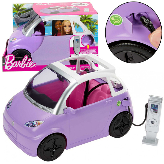 Barbie Doll Convertible Car with Electric Charging Station ZA5527