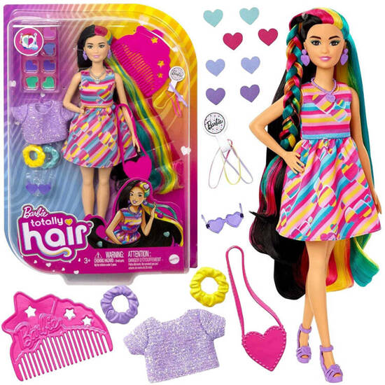 Barbie Totally Hair doll Colorful hair accessories hearts HCM90 ZA5085